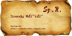 Szendy Máté névjegykártya