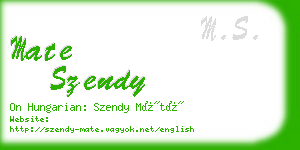 mate szendy business card